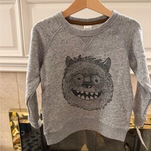 Carter's Heather Gray Sweatshirt with Monster Design